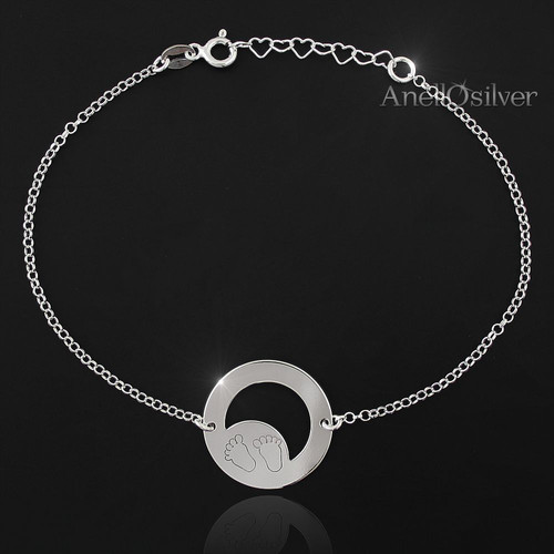 Silber armband mit füßen - armband,